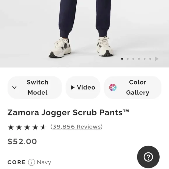 Figs Zamora Jogger Scrub Pant Sz S Petite Navy - Picture 2 of 8